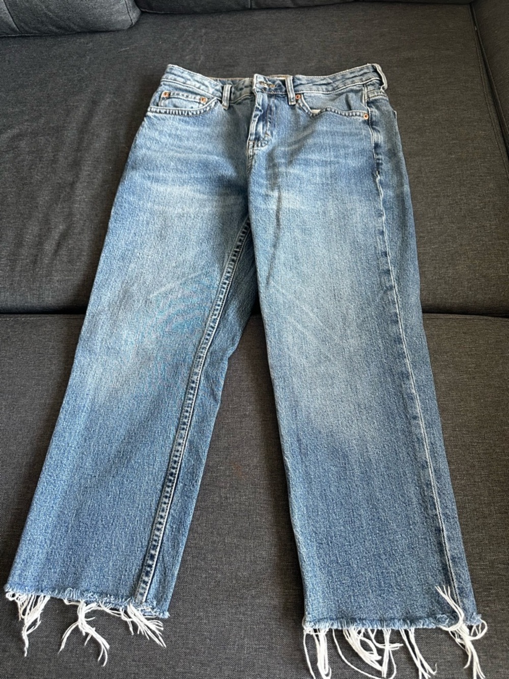 Topshop Petite  Light Blue Straight Jeans